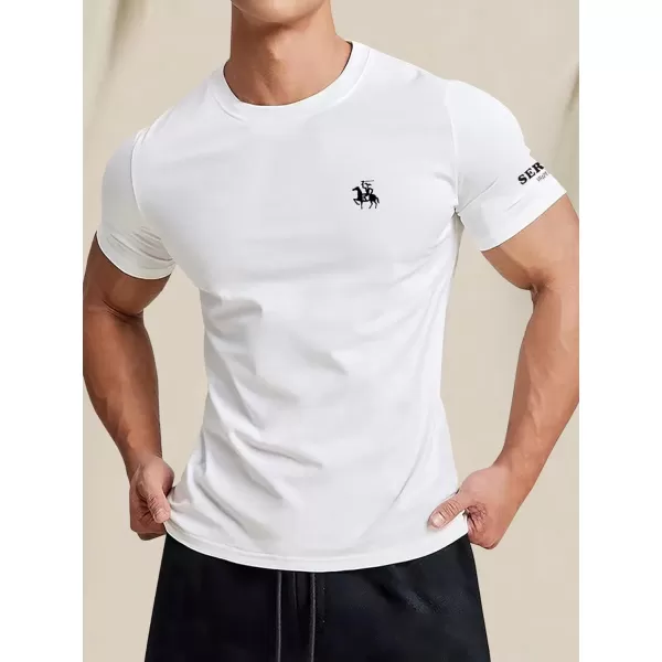 SweatyRocks Men's Letter Graphic Tee Short Sleeve Round Neck Drop Shoulder Top T-Shirt