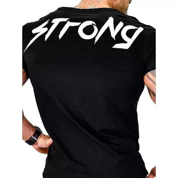 SweatyRocks Men's Letter Graphic Tee Short Sleeve Round Neck Drop Shoulder Top T-Shirt