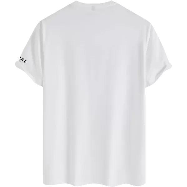 SweatyRocks Men's Letter Graphic Tee Short Sleeve Round Neck Drop Shoulder Top T-Shirt