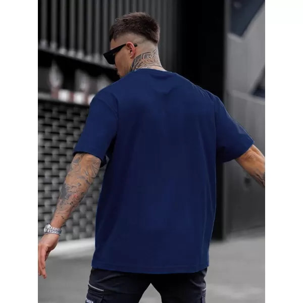 SweatyRocks Men's Letter Graphic Tee Short Sleeve Round Neck Drop Shoulder Top T-Shirt