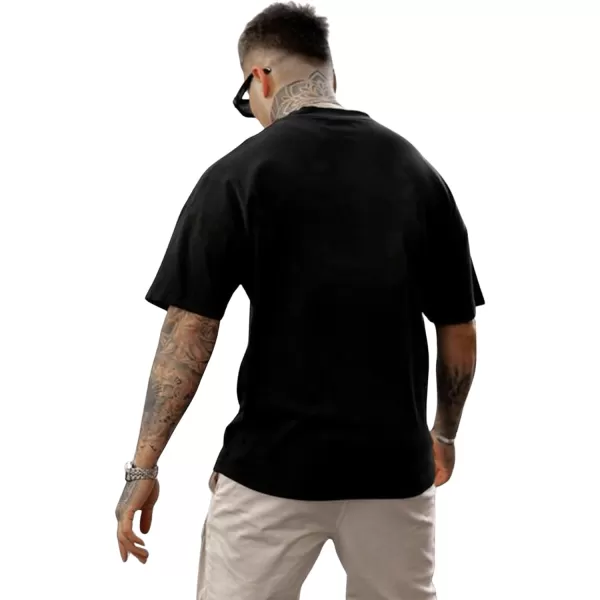 SweatyRocks Men's Letter Graphic Tee Short Sleeve Round Neck Drop Shoulder Top T-Shirt