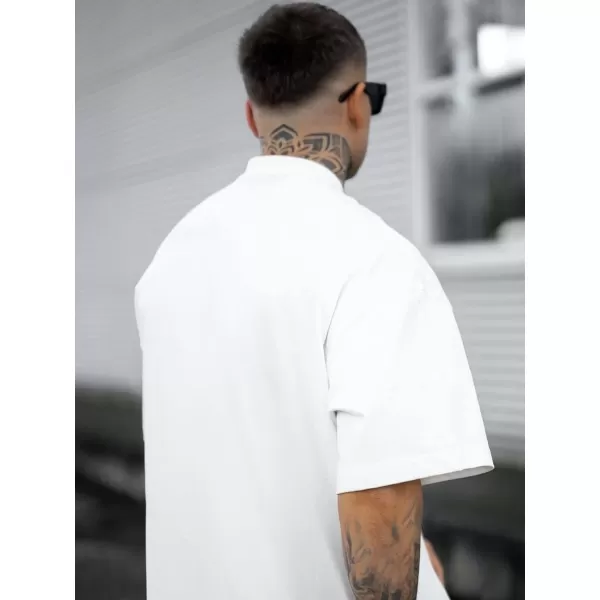 SweatyRocks Men's Letter Graphic Tee Short Sleeve Round Neck Drop Shoulder Top T-Shirt