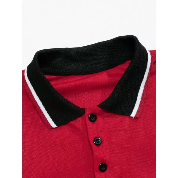 SweatyRocks Men's Lightweight Slim Fit Polo T-Shirts Muscle Short Sleeve Collar Shirts Golf