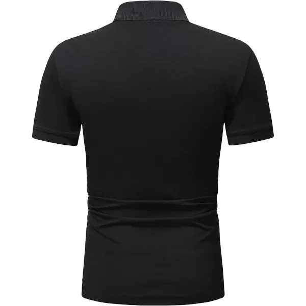 SweatyRocks Men's Lightweight Slim Fit Polo T-Shirts Muscle Short Sleeve Collar Shirts Golf