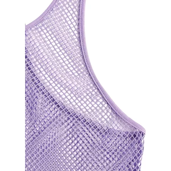 SweatyRocks Men's See Through Fishnet Tank Top Sleeveless Racerback Mesh Tops