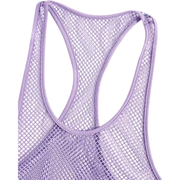 SweatyRocks Men's See Through Fishnet Tank Top Sleeveless Racerback Mesh Tops