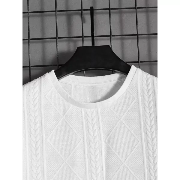 SweatyRocks Men's Solid Textured Round Neck T Shirt Casual Short Sleeve Tees Top
