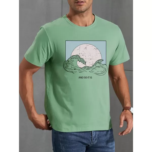SweatyRocks Men's T-Shirts Graphic Tees Letter Print Crewneck Short Sleeve T Shirt Summer Casual Hawaiian Shirt