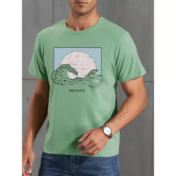 SweatyRocks Men's T-Shirts Graphic Tees Letter Print Crewneck Short Sleeve T Shirt Summer Casual Hawaiian Shirt
