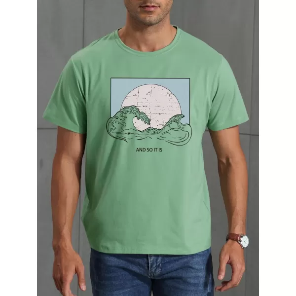 SweatyRocks Men's T-Shirts Graphic Tees Letter Print Crewneck Short Sleeve T Shirt Summer Casual Hawaiian Shirt