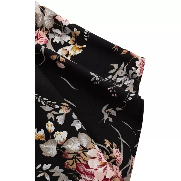 SweatyRocks Women Kimono Vintage Floral Beach Long Cover Up
