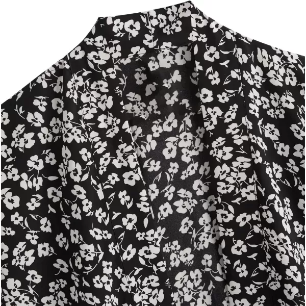 SweatyRocks Women Kimono Vintage Floral Beach Long Cover Up