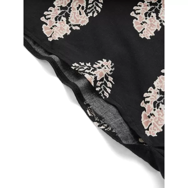 SweatyRocks Women Kimono Vintage Floral Beach Long Cover Up