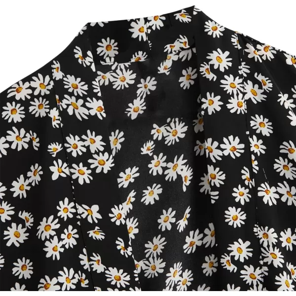 SweatyRocks Women Kimono Vintage Floral Beach Long Cover Up
