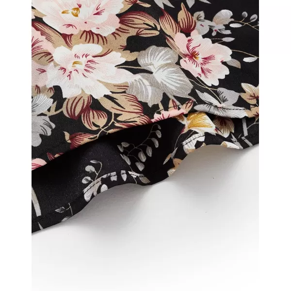 SweatyRocks Women Kimono Vintage Floral Beach Long Cover Up