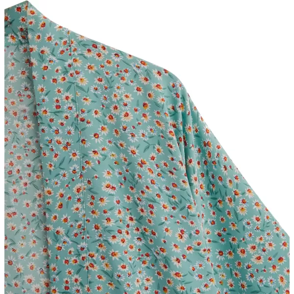SweatyRocks Women Kimono Vintage Floral Beach Long Cover Up