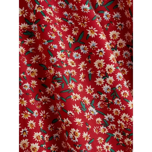 SweatyRocks Women Kimono Vintage Floral Beach Long Cover Up