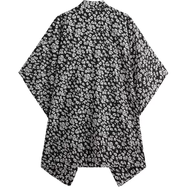 SweatyRocks Women Kimono Vintage Floral Beach Long Cover Up