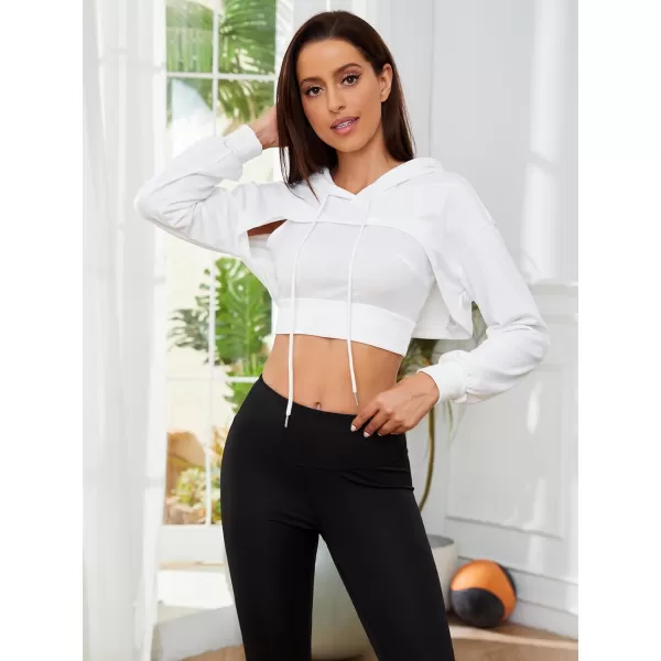 SweatyRocks Women's 2 Piece Outfits Long Sleeve Pullover Crop Top Sweatshirts Hoodie And Cami Tank Top Set