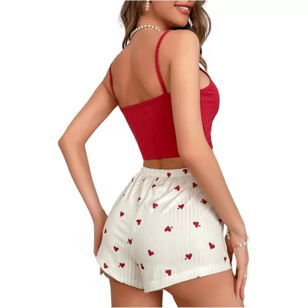 SweatyRocks Women's 2 Piece Pajama Set Button Front Crop Cami Top and Floral Print Shorts Set Sleepwear