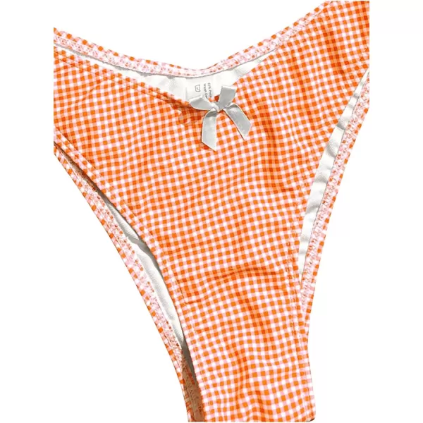 SweatyRocks Women's 2 Piece Triangle Bathing Suit Halter Top ​Tie Side Thong Bikini Swimsuits