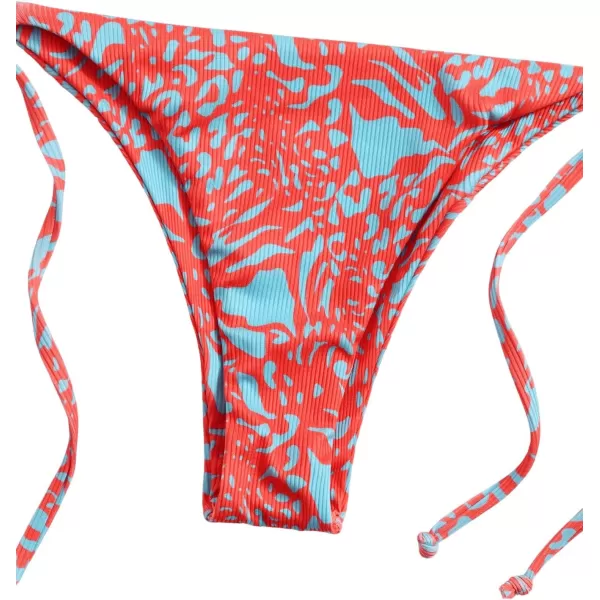 SweatyRocks Women's 2 Piece Triangle Bathing Suit Halter Top ​Tie Side Thong Bikini Swimsuits