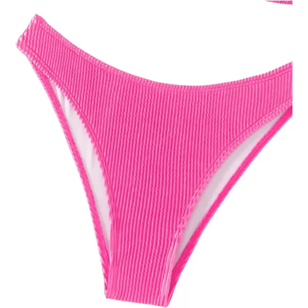 SweatyRocks Women's 2 Piece Triangle Bathing Suit Halter Top ​Tie Side Thong Bikini Swimsuits