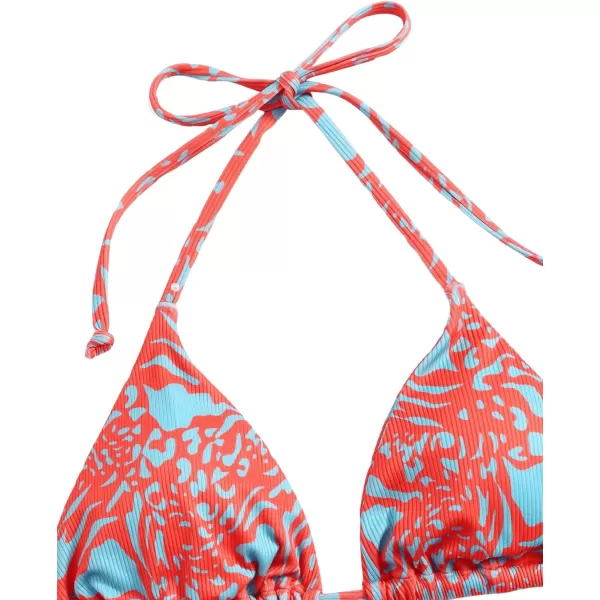 SweatyRocks Women's 2 Piece Triangle Bathing Suit Halter Top ​Tie Side Thong Bikini Swimsuits