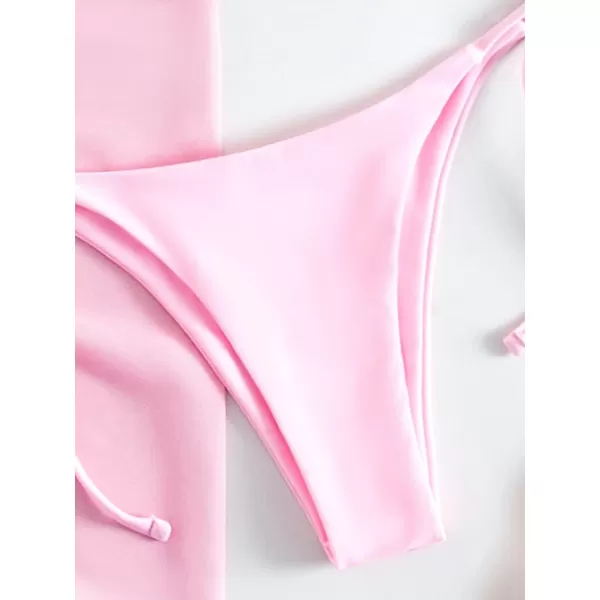 SweatyRocks Women's 3 Piece Swimsuit Halter Triangle Bra Bikini Set with Skirt