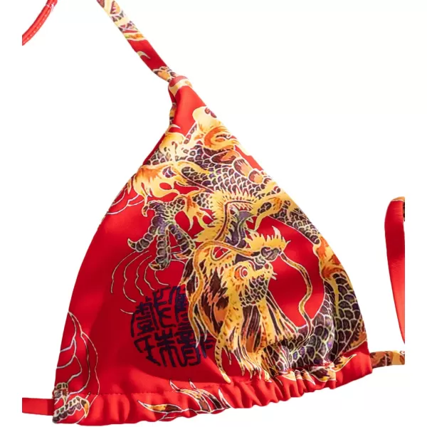 SweatyRocks Women's 3 Piece Swimsuit Halter Triangle Bra Bikini Set with Skirt