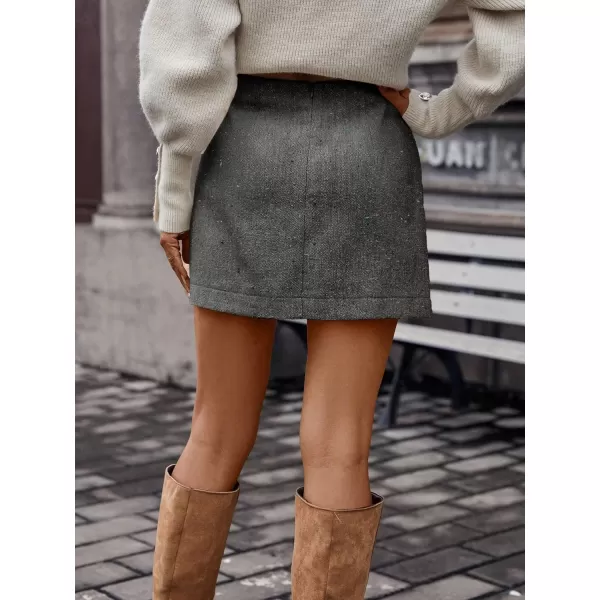SweatyRocks Women's Asymmetrical Wrap Hem High Waist Skirt Zipper Mini Skirts