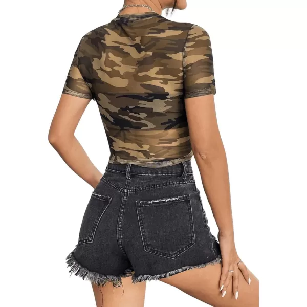 SweatyRocks Women's Basic Short Sleeve Scoop Neck Crop Top Casual Tee Tops