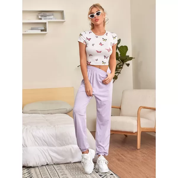 SweatyRocks Women's Basic Short Sleeve Scoop Neck Crop Top Casual Tee Tops