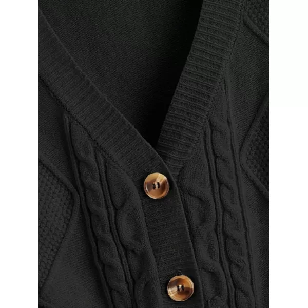 SweatyRocks Women's Basic Sleeveless V Neck Button Front Sweater Vest Knitted Cardigan