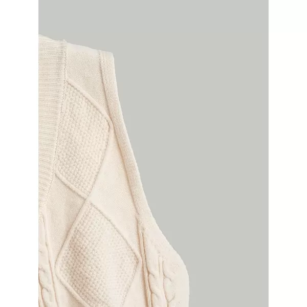 SweatyRocks Women's Basic Sleeveless V Neck Button Front Sweater Vest Knitted Cardigan