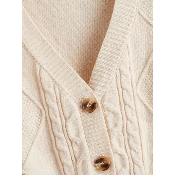 SweatyRocks Women's Basic Sleeveless V Neck Button Front Sweater Vest Knitted Cardigan