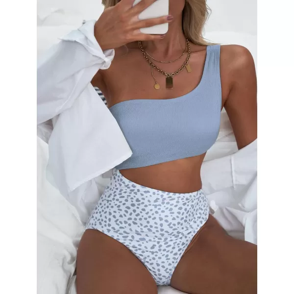 SweatyRocks Women's Bathing Suits One Shoulder Cutout One Piece Swimsuit Swimwear Monokini