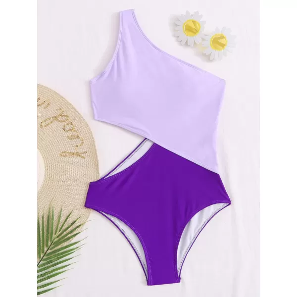 SweatyRocks Women's Bathing Suits One Shoulder Cutout One Piece Swimsuit Swimwear Monokini