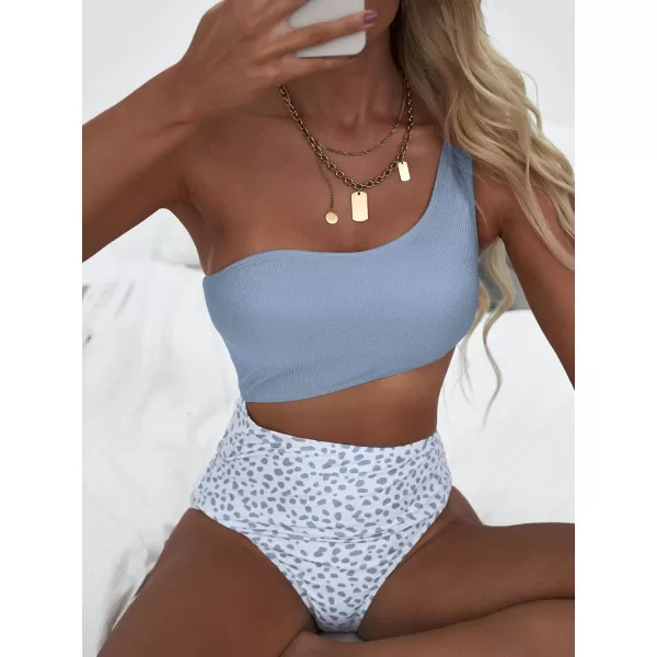 SweatyRocks Women's Bathing Suits One Shoulder Cutout One Piece Swimsuit Swimwear Monokini