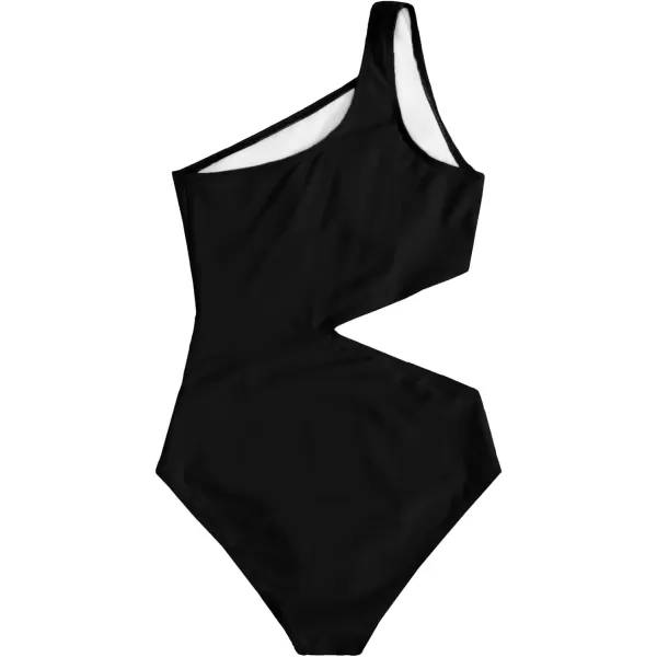 SweatyRocks Women's Bathing Suits One Shoulder Cutout One Piece Swimsuit Swimwear Monokini