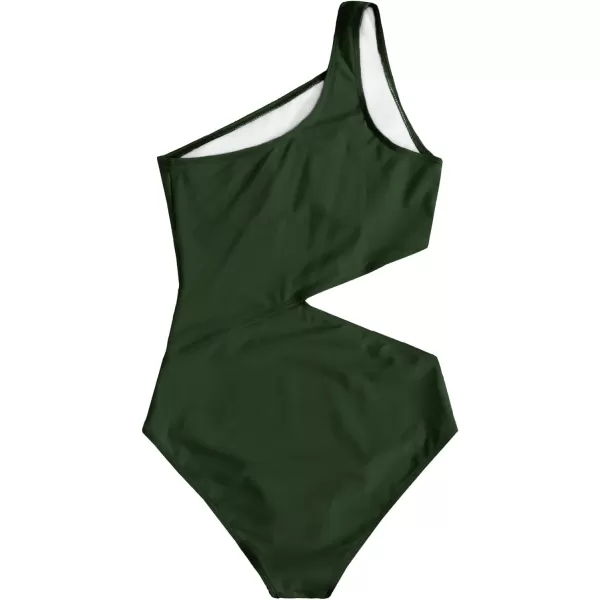 SweatyRocks Women's Bathing Suits One Shoulder Cutout One Piece Swimsuit Swimwear Monokini