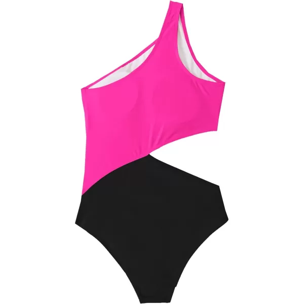 SweatyRocks Women's Bathing Suits One Shoulder Cutout One Piece Swimsuit Swimwear Monokini