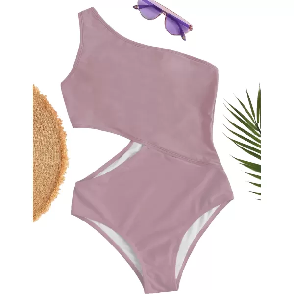 SweatyRocks Women's Bathing Suits One Shoulder Cutout One Piece Swimsuit Swimwear Monokini