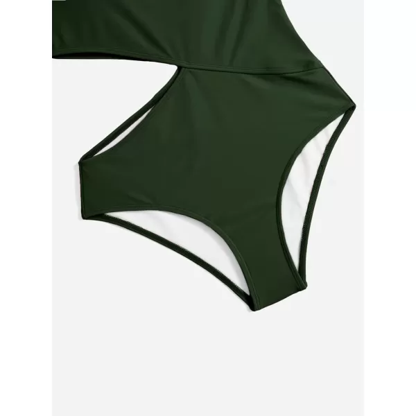 SweatyRocks Women's Bathing Suits One Shoulder Cutout One Piece Swimsuit Swimwear Monokini