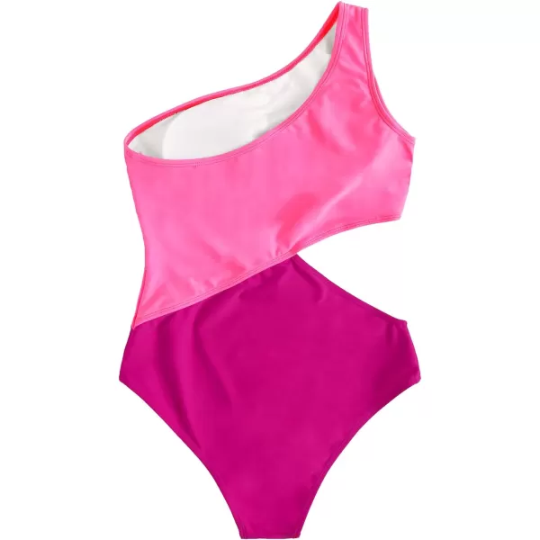 SweatyRocks Women's Bathing Suits One Shoulder Cutout One Piece Swimsuit Swimwear Monokini