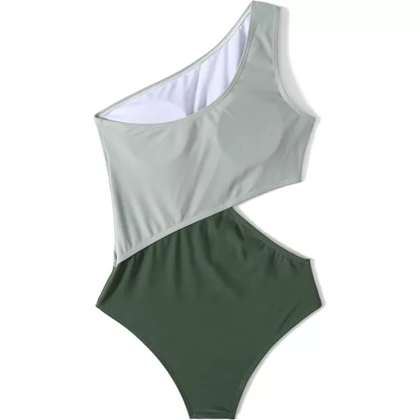 SweatyRocks Women's Bathing Suits One Shoulder Cutout One Piece Swimsuit Swimwear Monokini