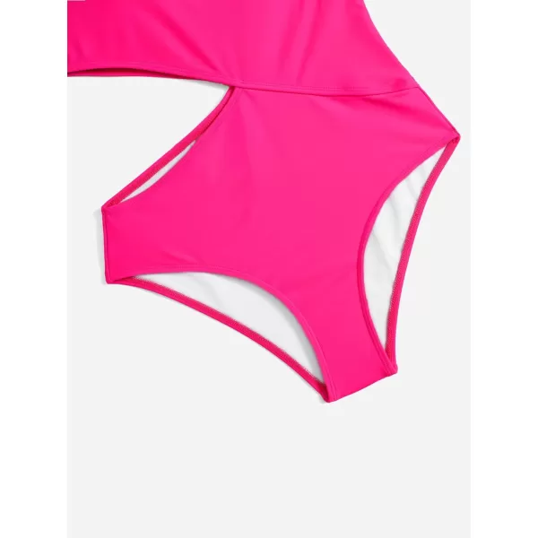 SweatyRocks Women's Bathing Suits One Shoulder Cutout One Piece Swimsuit Swimwear Monokini