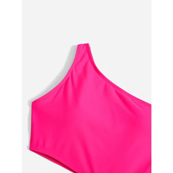 SweatyRocks Women's Bathing Suits One Shoulder Cutout One Piece Swimsuit Swimwear Monokini