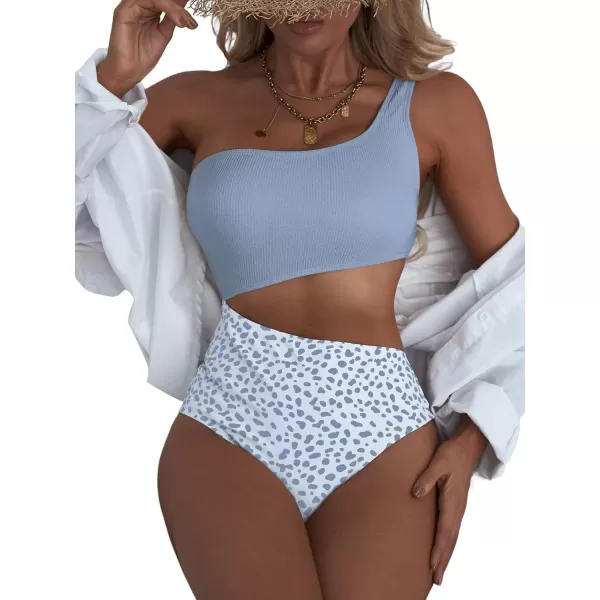 SweatyRocks Women's Bathing Suits One Shoulder Cutout One Piece Swimsuit Swimwear Monokini