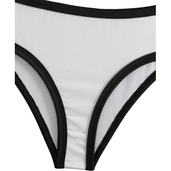 SweatyRocks Women's Bathing Suits Striped Bandeau Bikini high Waisted Swimsuits Swimwear Set